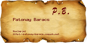 Patonay Baracs névjegykártya